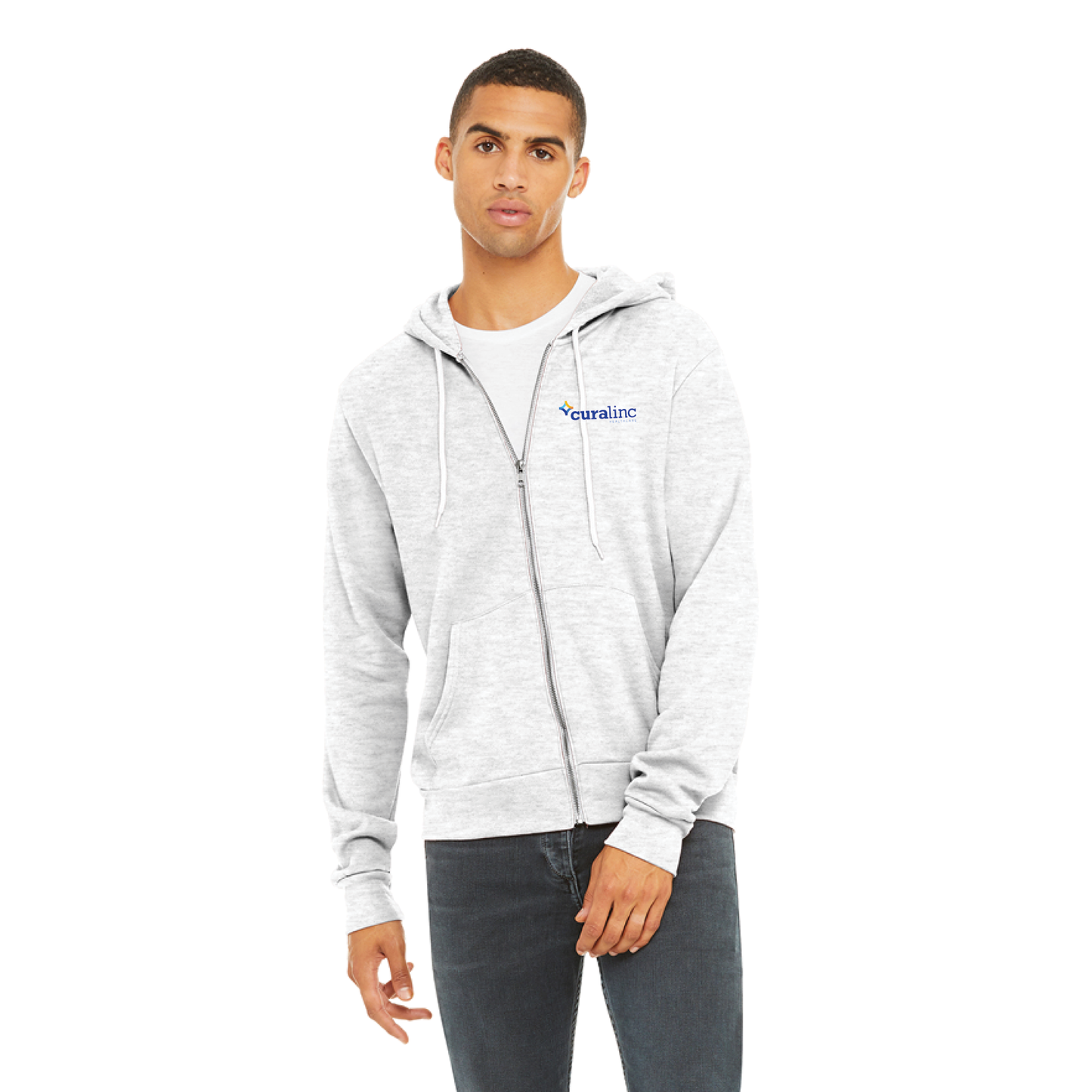 Bella Canvas Sponge Full Zip Hoodie (Unisex) - Ash