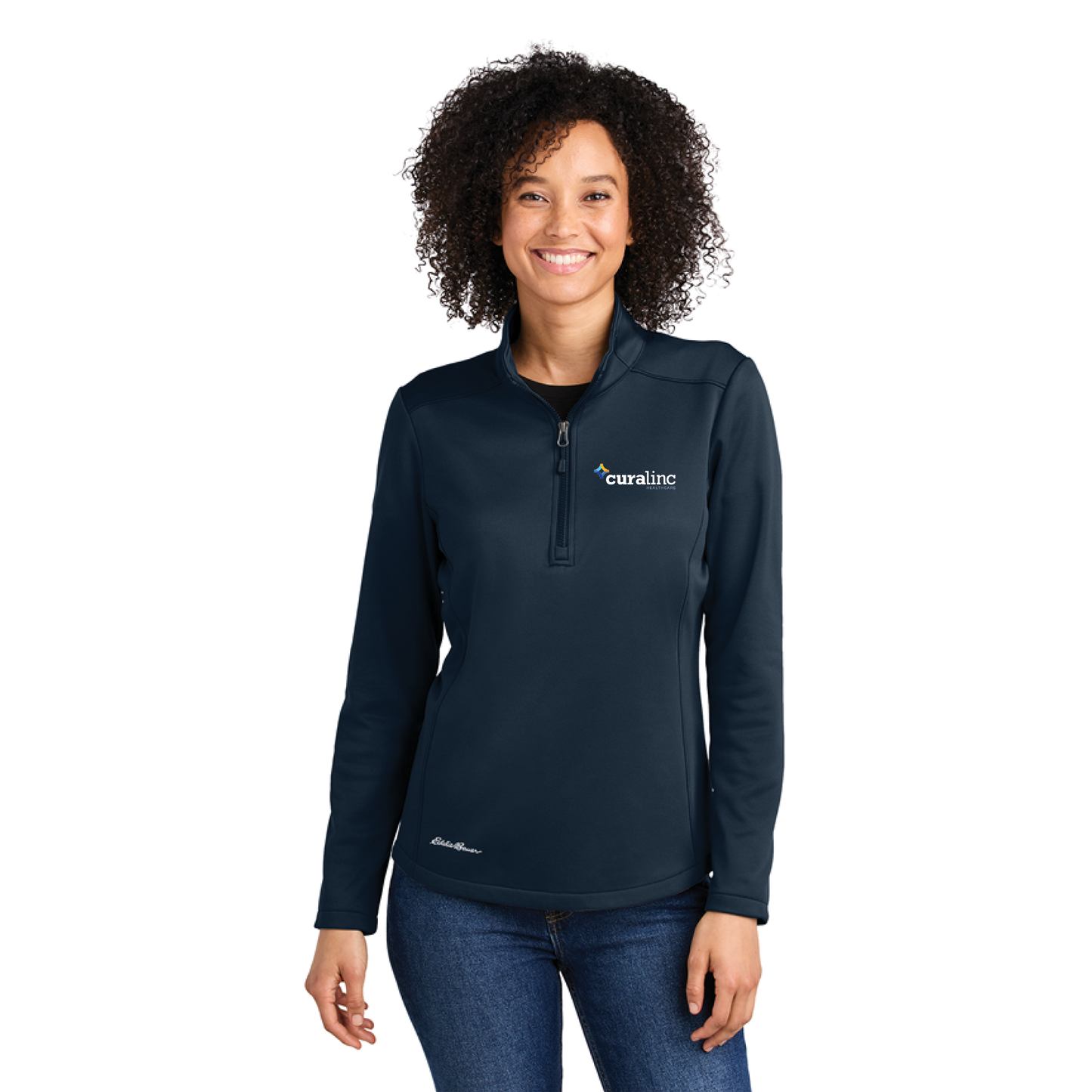 Eddie Bauer® Women’s Smooth Mid Layer Fleece 1/2-Zip - River Blue Navy