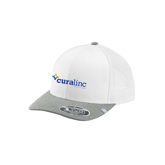 TravisMathew Cruz Color Block Trucker Cap (Unisex) - White/ Heather Grey