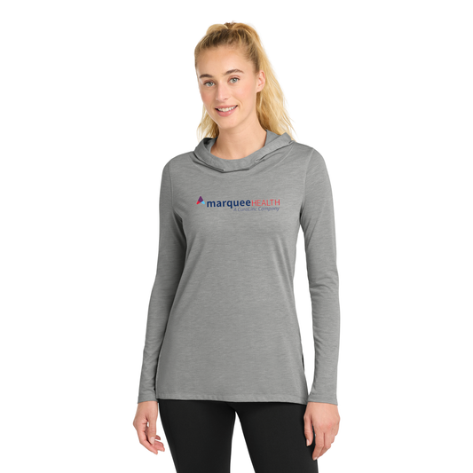 Ladies Sport-Tek Triblend Lightweight Hoodie - Light Grey Heather