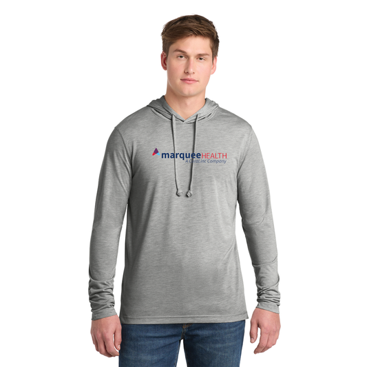 Sport-Tek® PosiCharge® Tri-Blend Wicking Long Sleeve Hoodie - Light Grey Heather